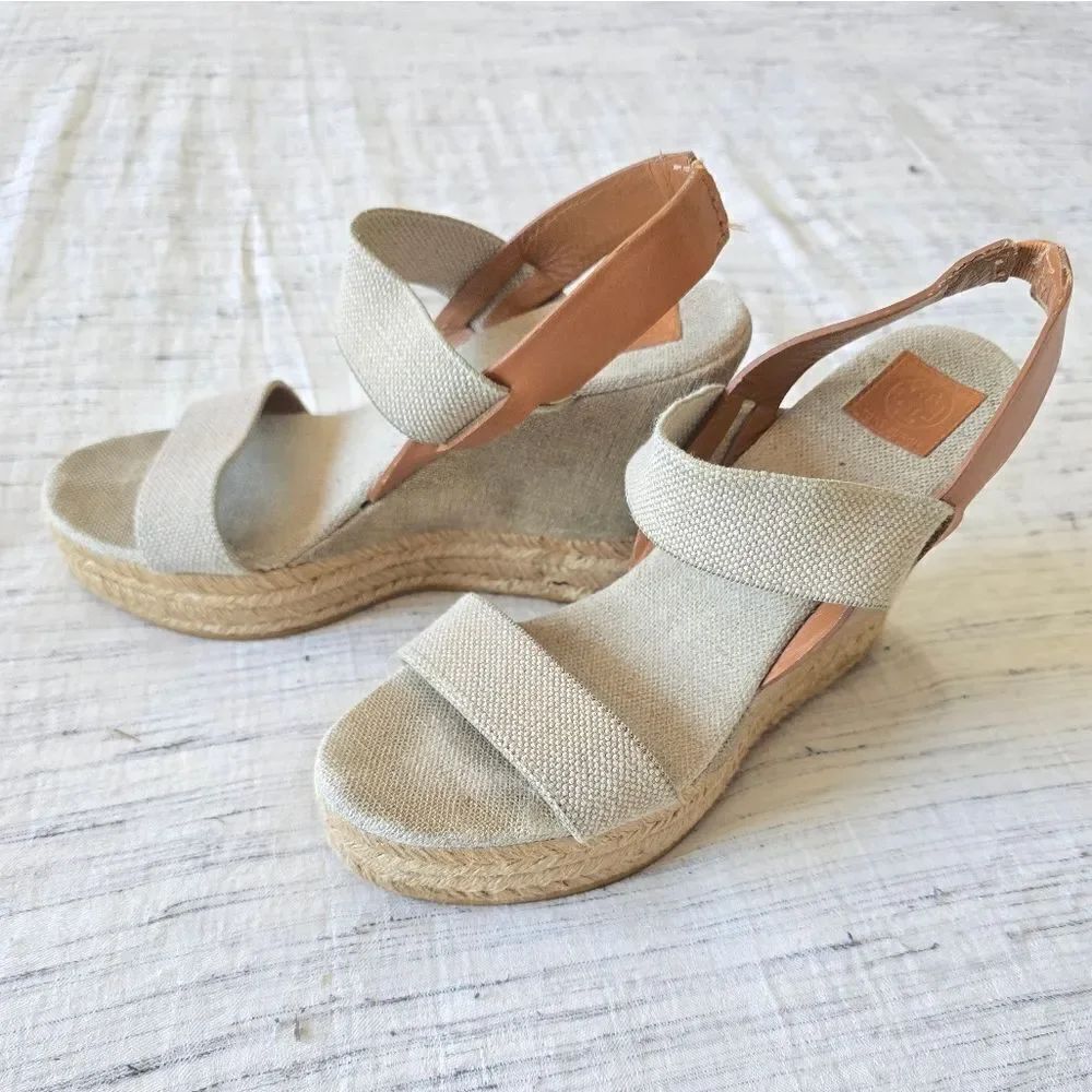 Tory Burch Cream Espadrille Sandals